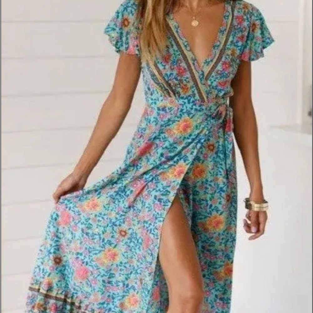 Aly Daly wrap maxi dress